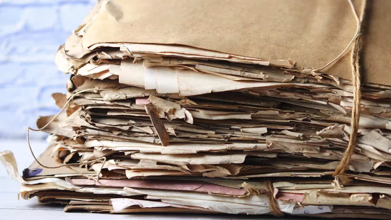 Stack of Old, Worn Papers