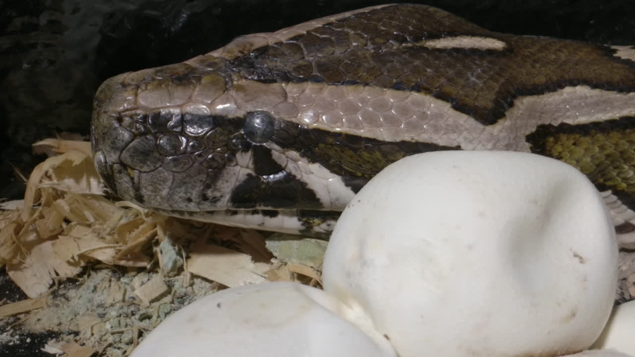 알을 지키는 엄마 비단뱀