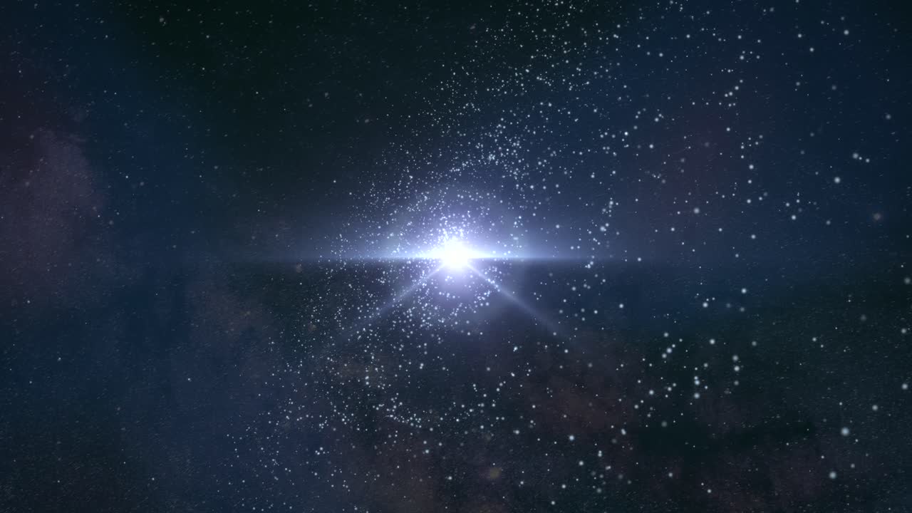 은하계의 우주 빛과 별들