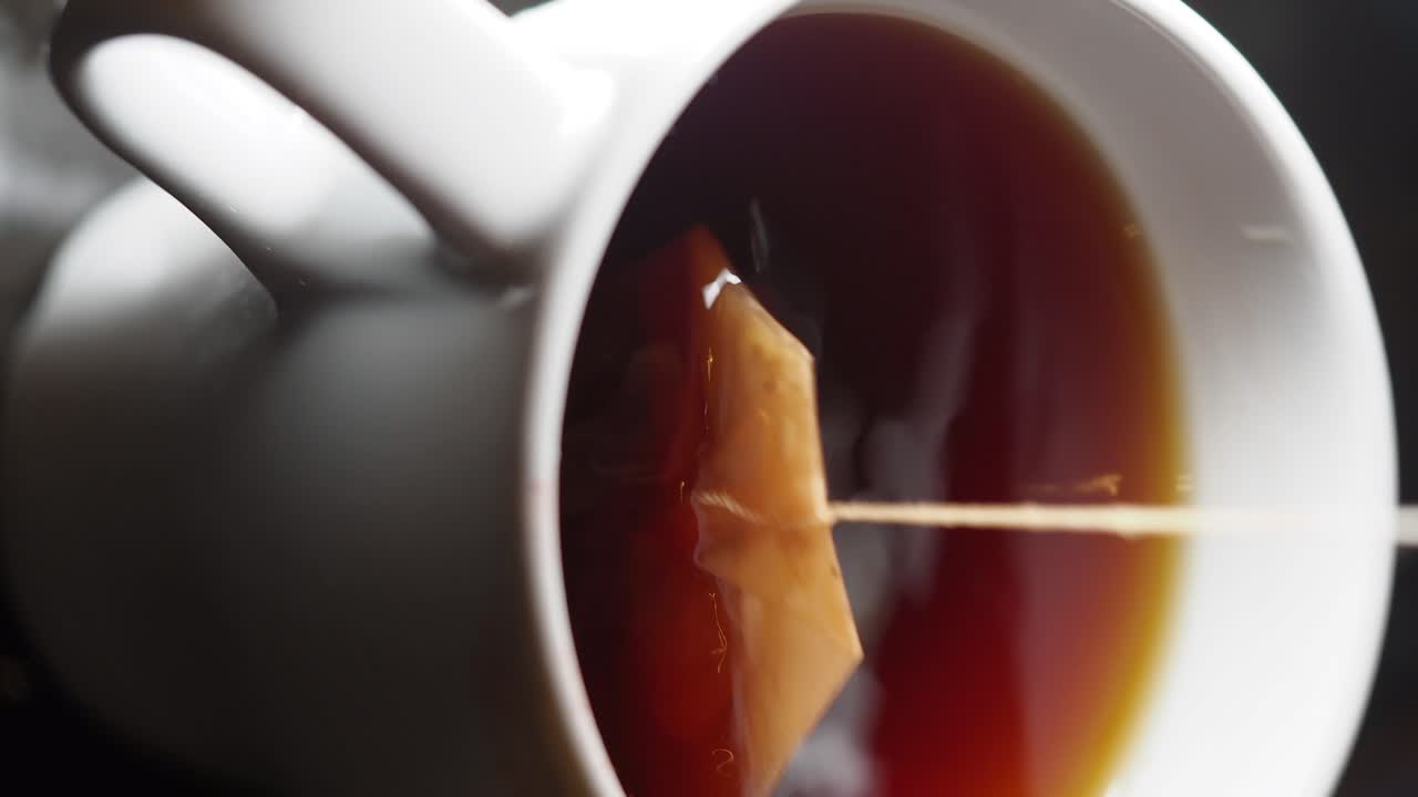 Tea Bag in a White Cup