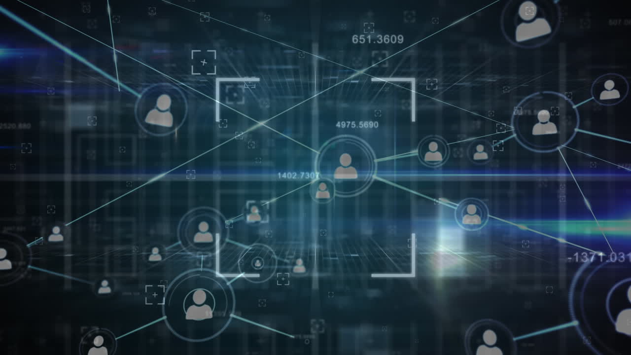 Digital Network with profile icons