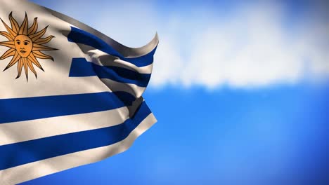 national flag of uruguay waving in the wind