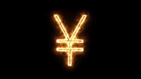 yen symbol of burning flame. japanese yen symbol made from fire flame. flaming burn font or bonfire alphabet text with sizzling fiery shining heat effect. 3d rendering.