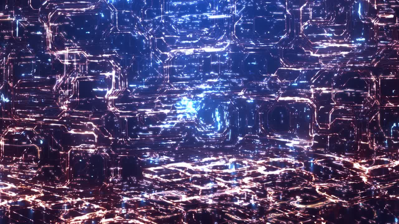Dynamic Abstract Technology Background with Glowing Lines