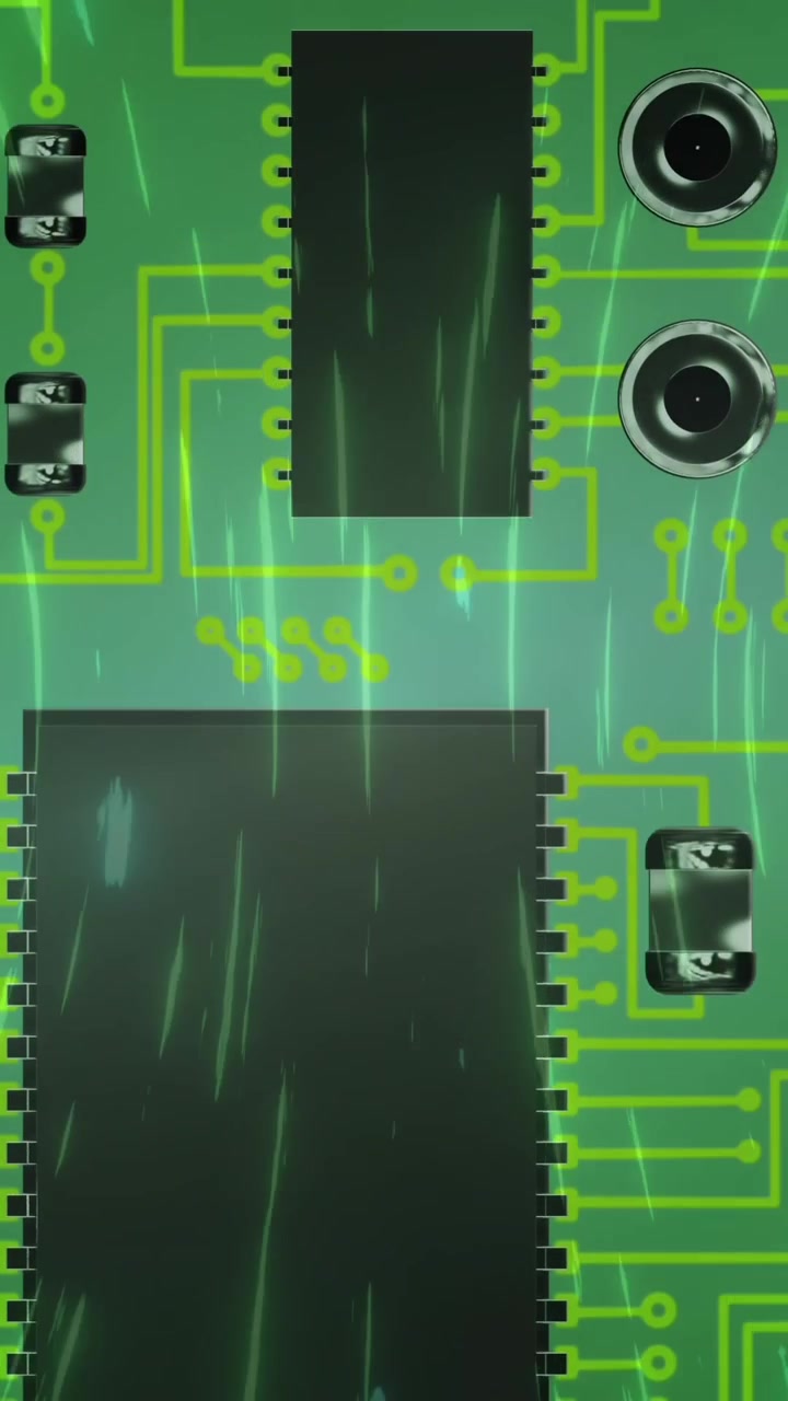 Circuit connections against light trails moving in circular motion