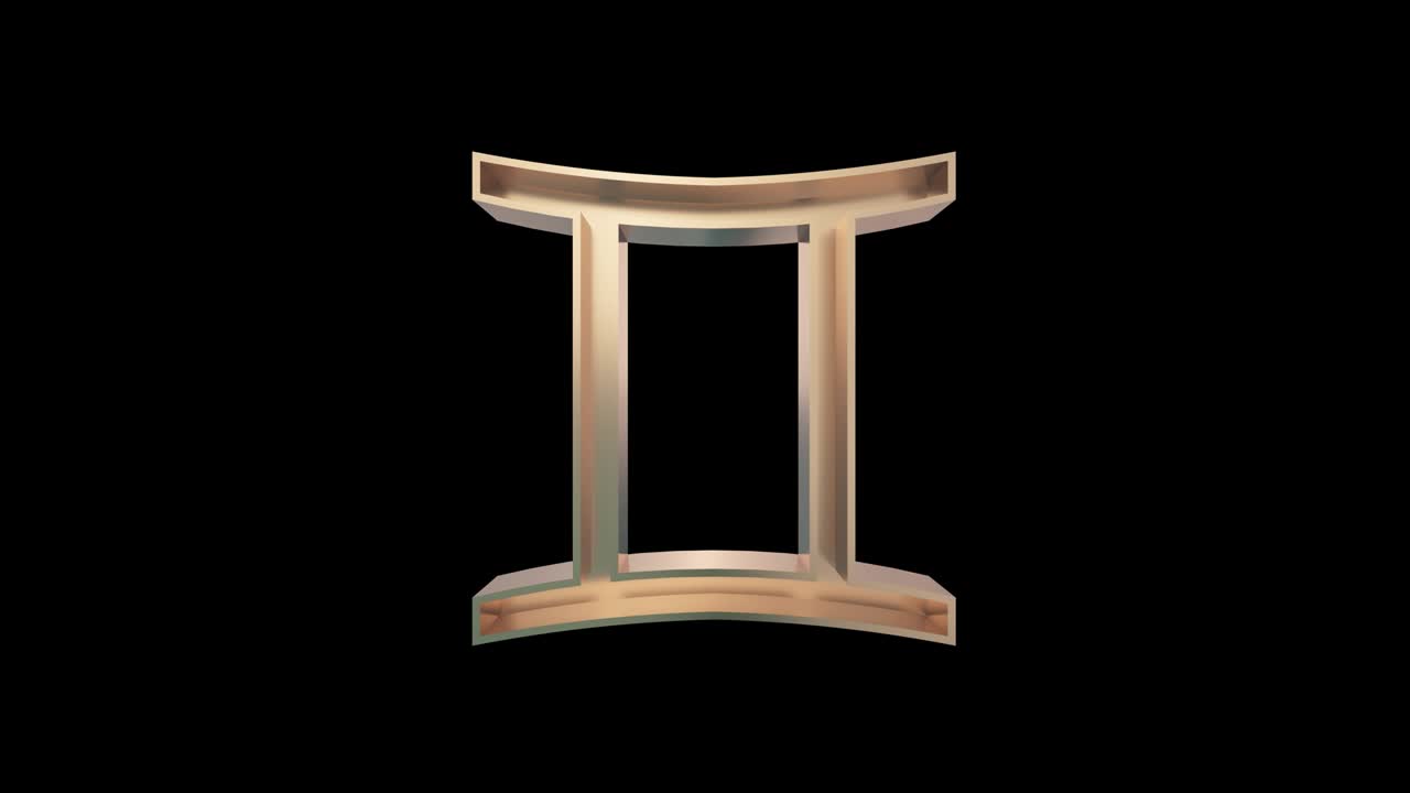gemelos dorados (gemelos) signo astrológico del zodiaco. canal alfa, bucle, 4k