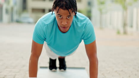 Push-up,-black-man-and-city-fitness