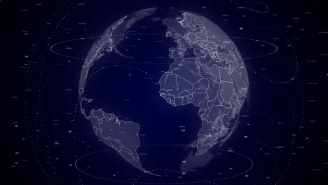 digital globe rotating, zooming in on senegal country