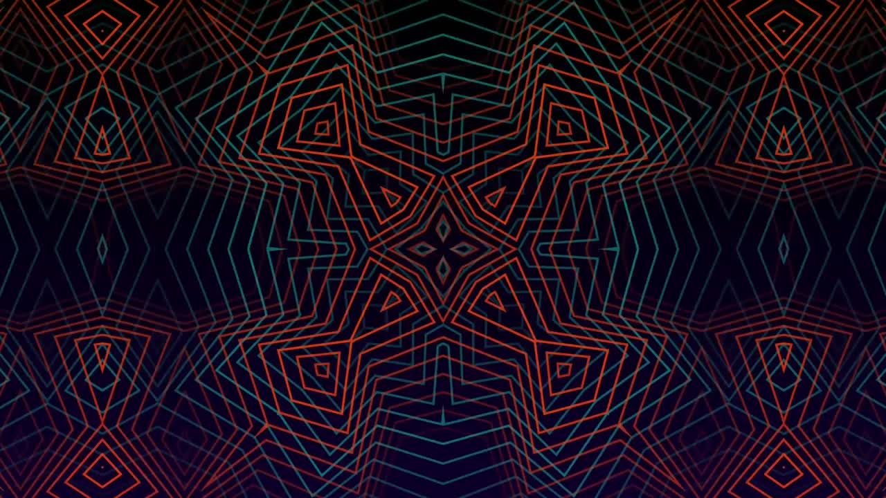 Animation of looping rhombuses forming tunnel over spiral pattern against black background