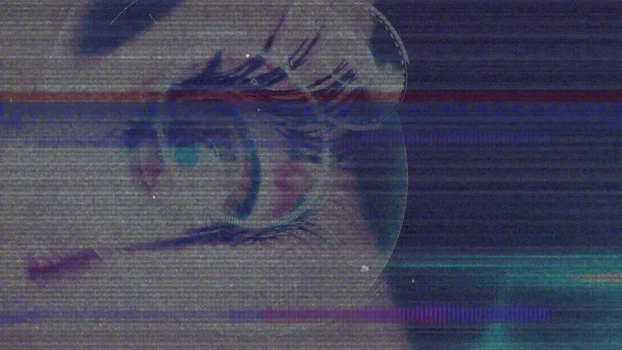 animación del procesamiento de datos sobre el ojo de la mujer