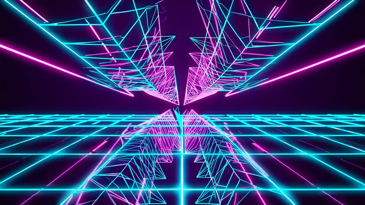 túnel geométrico de ciberpunk de neón