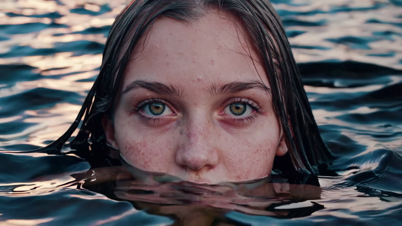 retrato de mujer bajo el agua