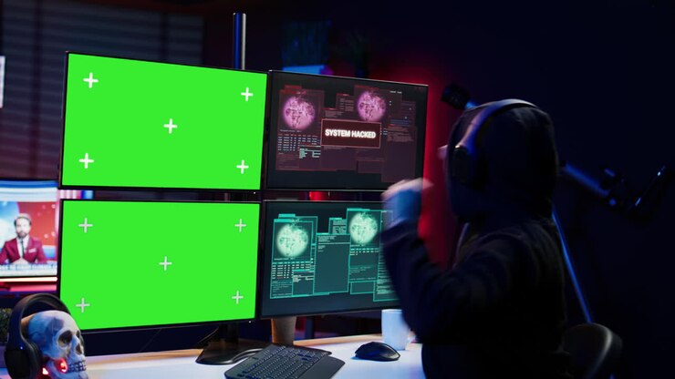 Glad hacker føler sig stolt efter at have brudt firewall ved hjælp af mockup-computer
