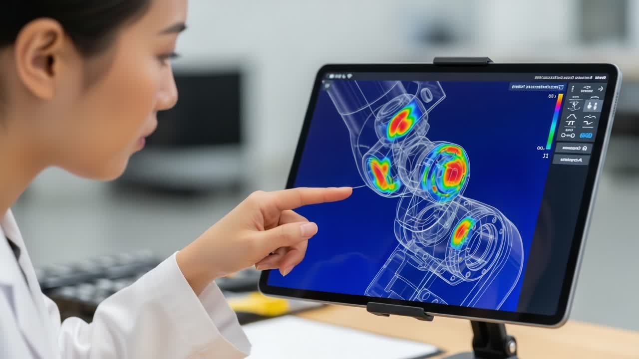 Analysis of Thermal Imaging Data on Innovative Mechanical Components by a Scientist Using a Digital Tablet Displaying Heat Maps for Accurate Diagnostics
