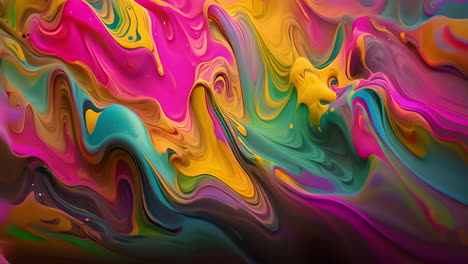 an abstract painting of multicolored paint