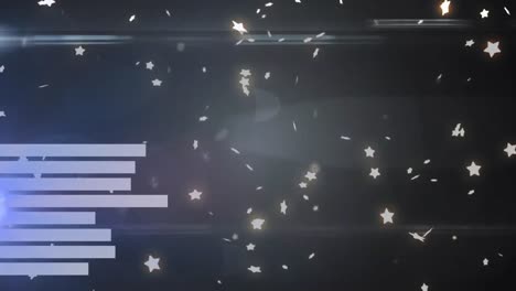 animation of data processing over falling stars