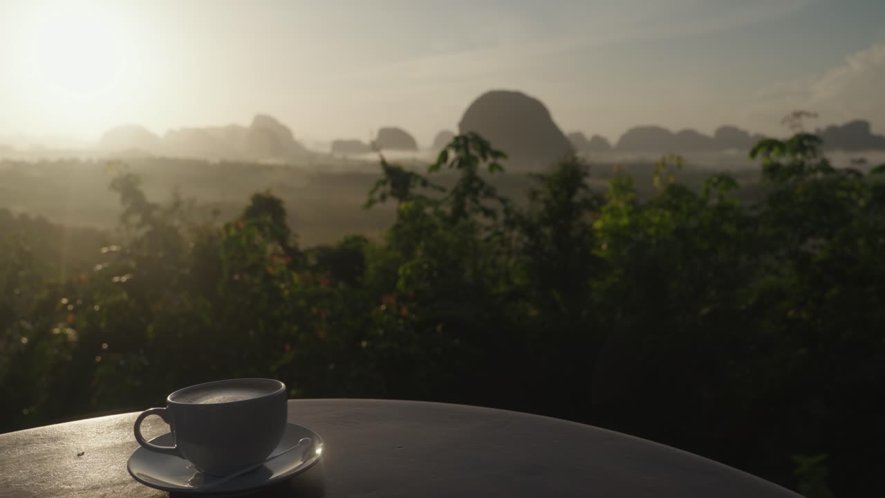 Coffee with a view at sunrise