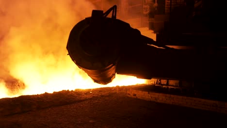 steel mill operation at night