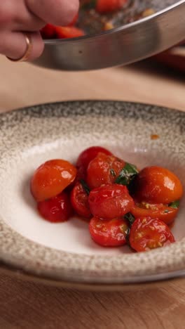 cherry tomato salad preparation