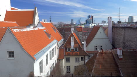 houses of tallinn with red and orange roofs