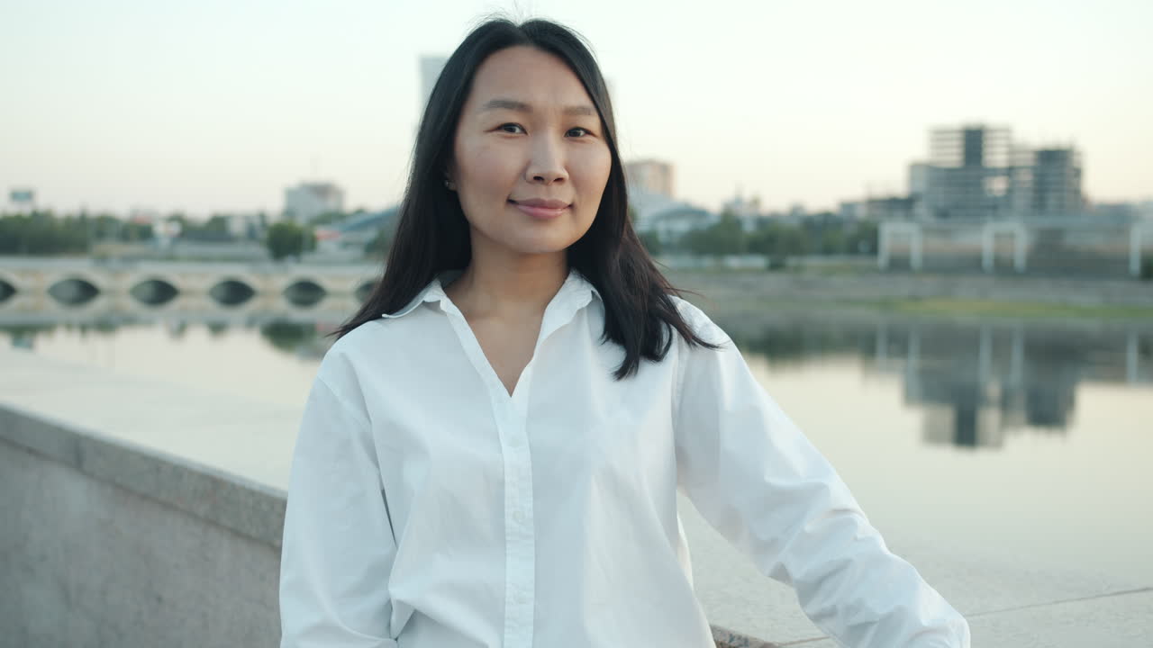 Asian Woman Portrait by the River