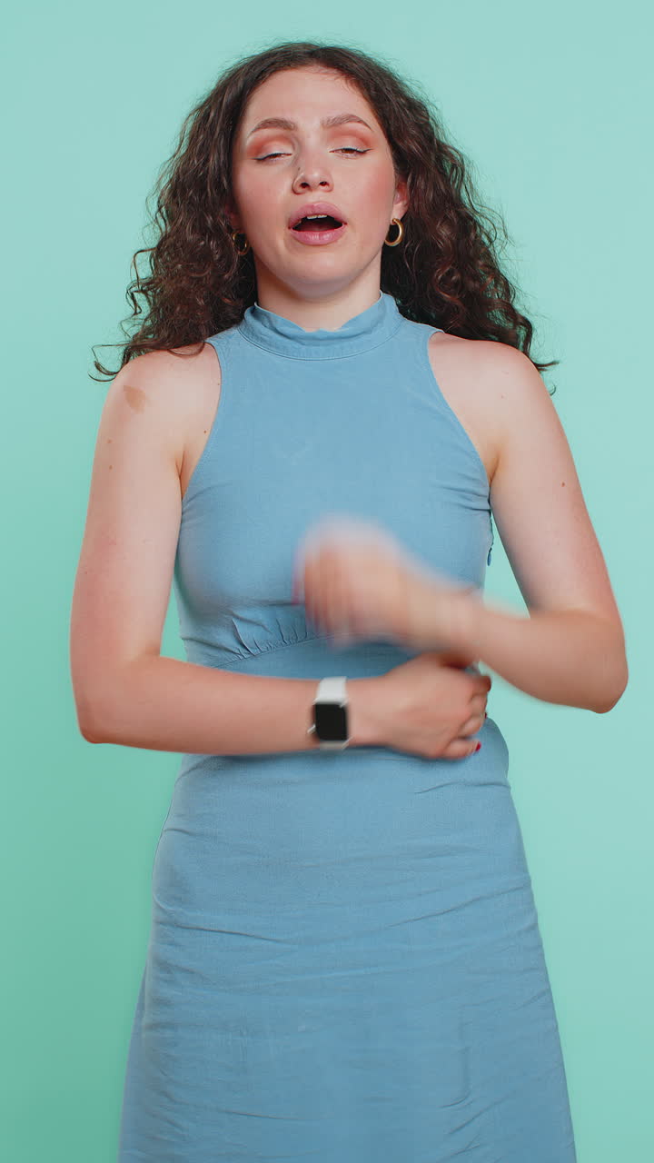 Tired sleepy young woman yawning feeling somnolent lazy bored gaping suffering from lack of sleep