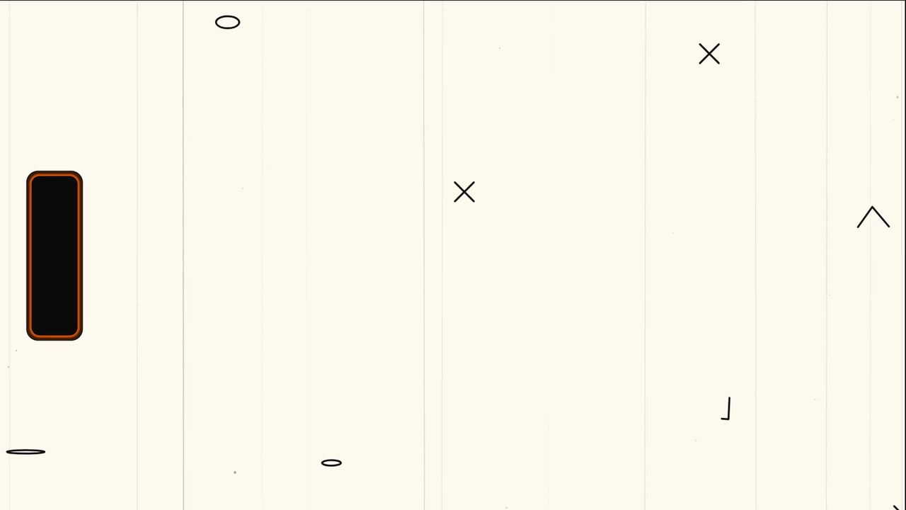 Abstrakt minimalistisk animation med geometriske former og filmkorn-tekstur