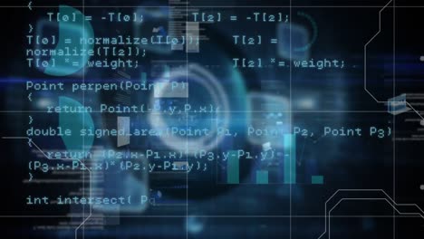 animazione di dati e informazioni con grafici mobili su una griglia