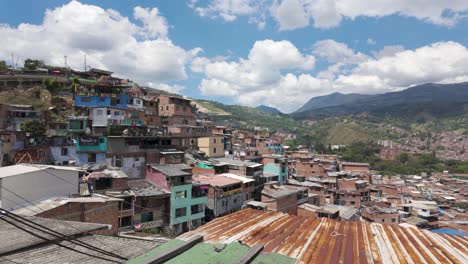 Vibrant-Comuna-13,-Medellín,-Colombia,-with-its-iconic-urban-art