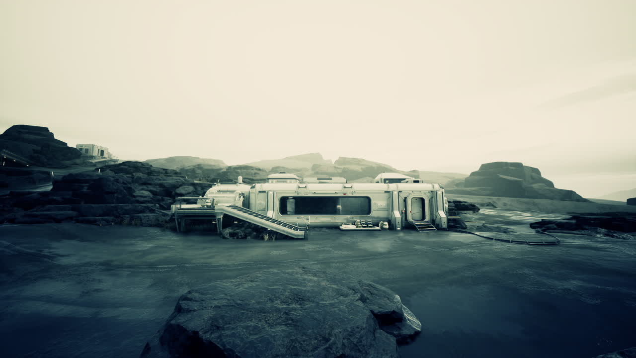 Abandoned rv in rocky area