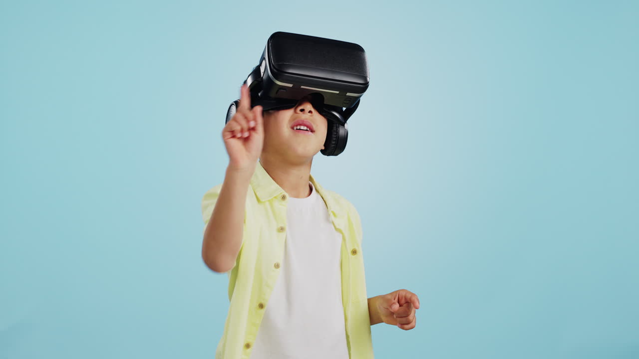 Glasses, virtual reality and child in metaverse