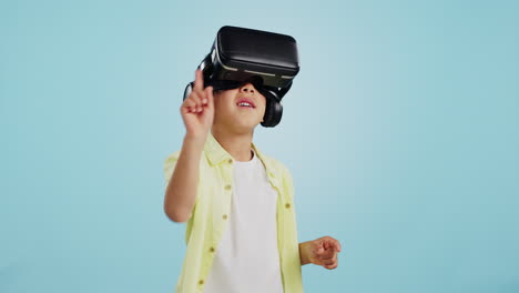 glasses, virtual reality and child in metaverse