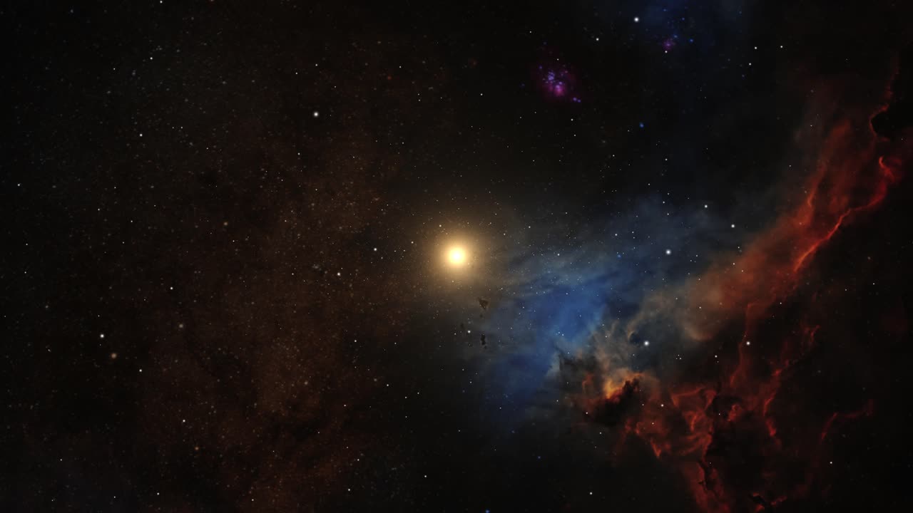 4k туманность и плавающие частицы во вселенной