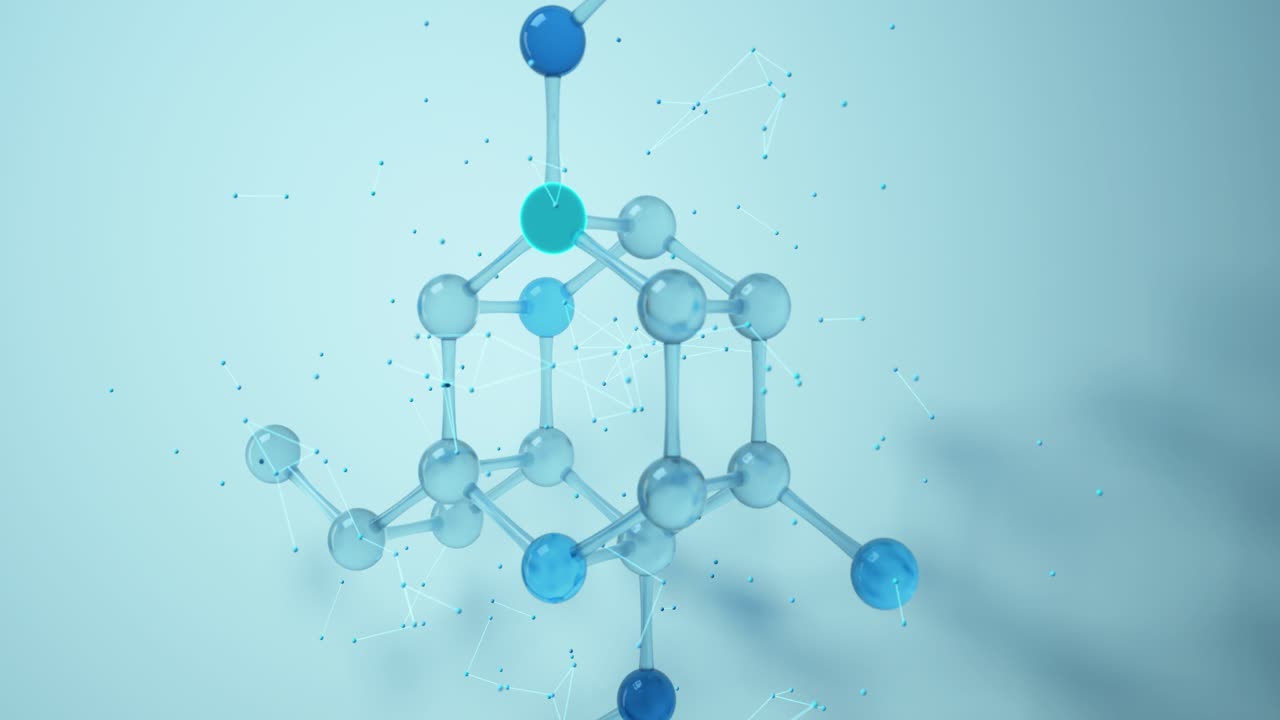 moléculas y biología, concepto biológico, renderización en 3d.