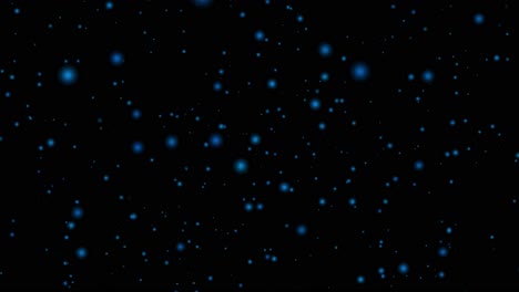 bolas de luz de partículas que se mueven a través del espacio universo animación gráficos de movimiento efecto visual fondo 3d bucle sin costuras 4k negro azul