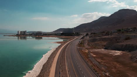 Una-Toma-Aérea-Del-Mar-Muerto,-Israel