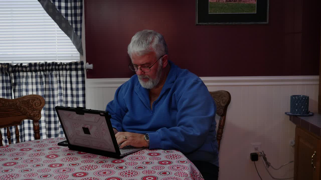 Senior Citizen Upset and Mad at Using a Computer and Technology