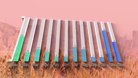 animación del paisaje urbano sobre el procesamiento de datos