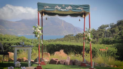 a chuppah canopy at a jewish wedding