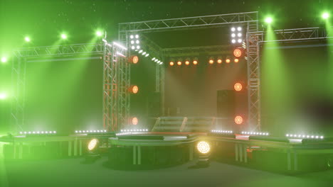 concert stage with lighting and fog