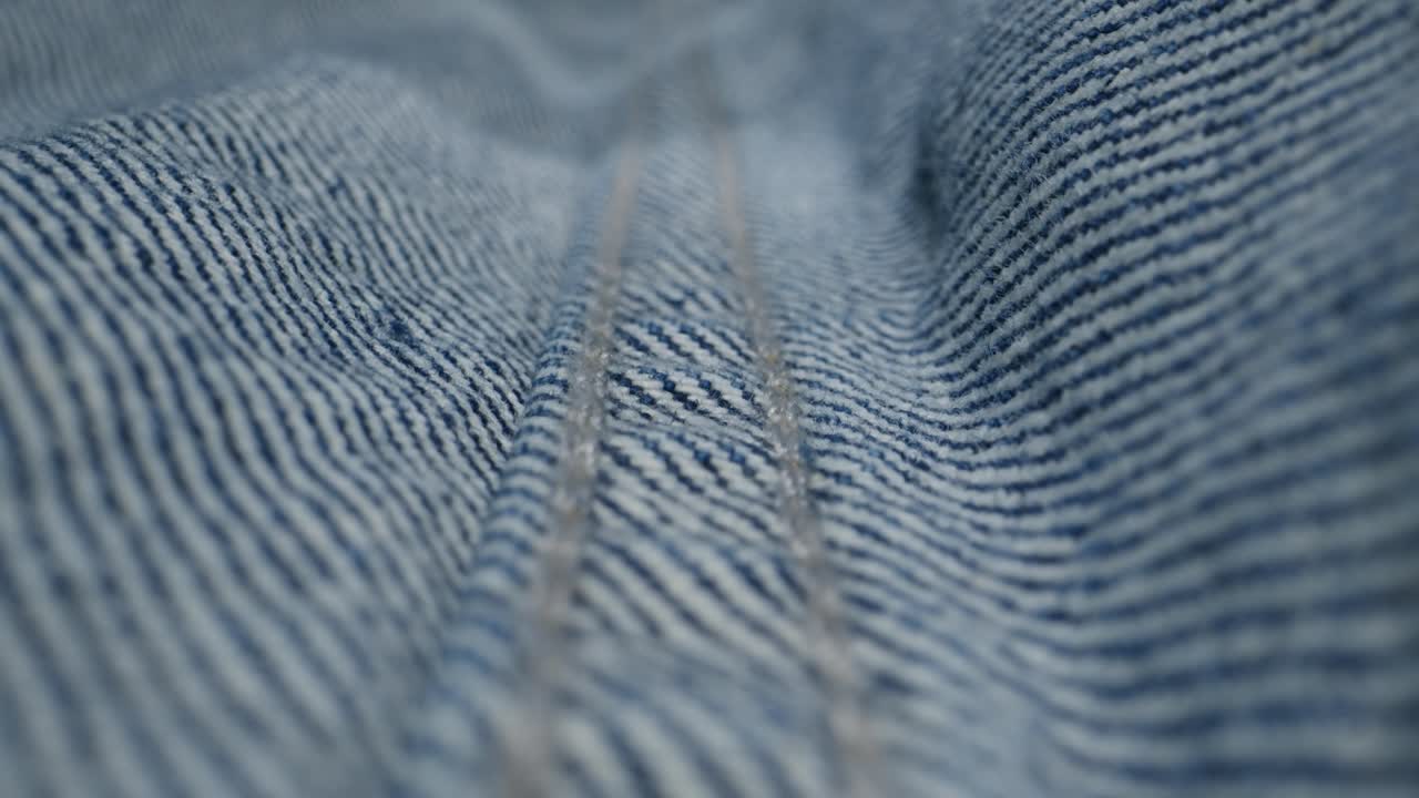 Close-up of Denim Fabric Texture