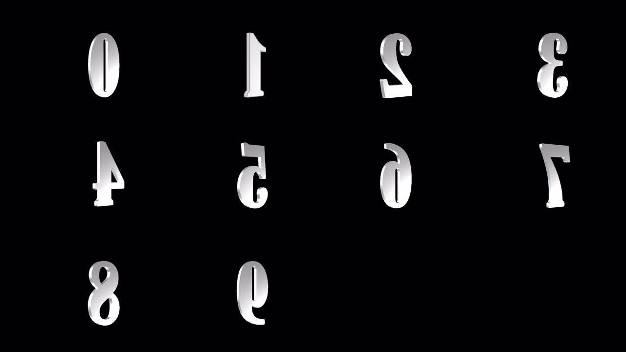 Numbers looping element Metal with alpha