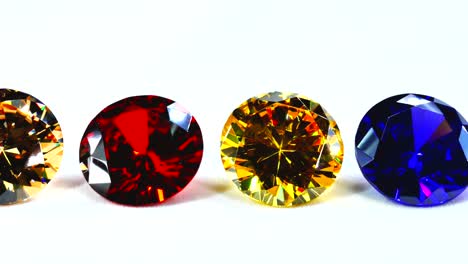 colorful gems on white background