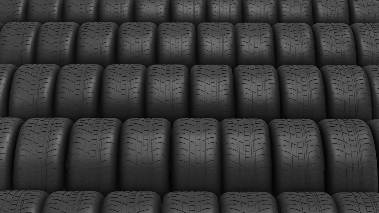 neumáticos negros apilados
