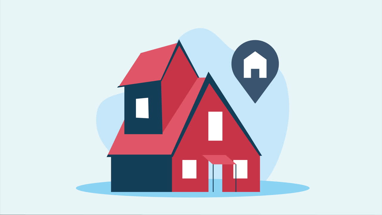 Illustrazione di una casa con un segnaposto