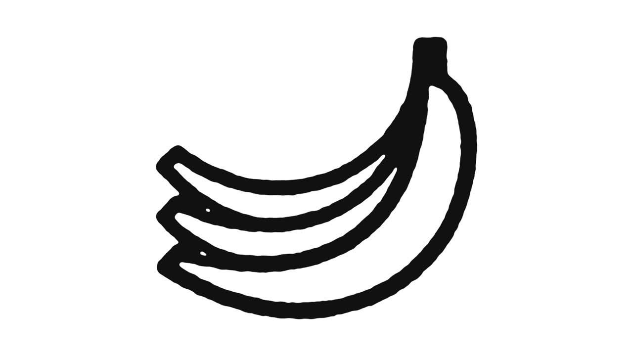 바나나 아이콘 애니메이션 영상 & 알파 채널