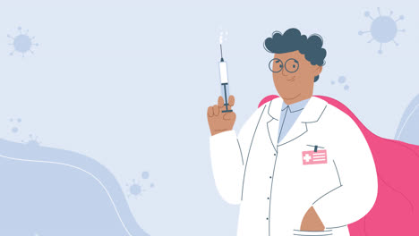 médico que administra una vacuna
