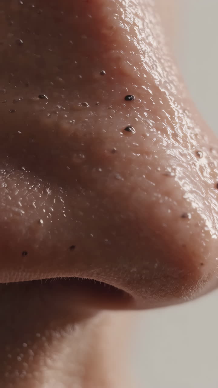 人間の鼻のクローズアップ