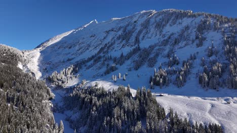 vue aérienne montrant un magnifique panorama de montagnes enneigées contre un ciel bleu en suisse