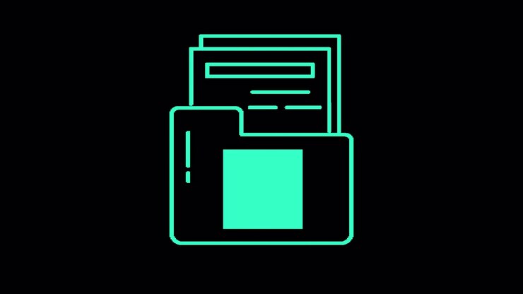 Animated Folder Icon with Documents Being Placed Inside